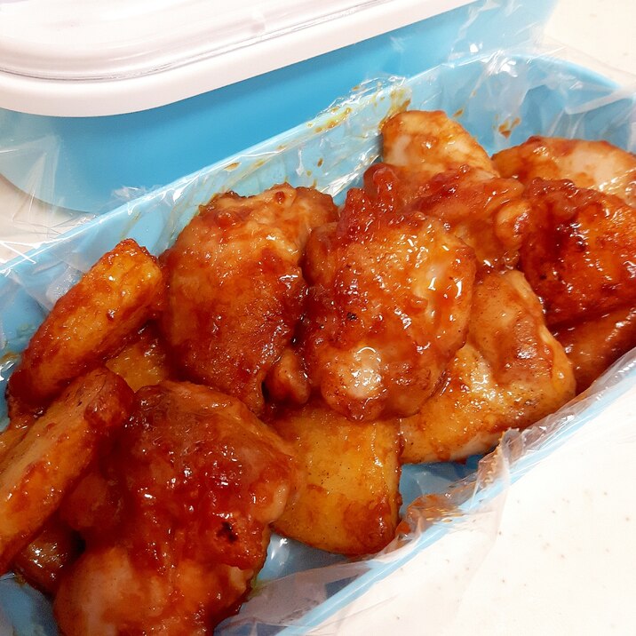 簡単!鶏肉とじゃがいものトマトケチャウスター炒め♪
